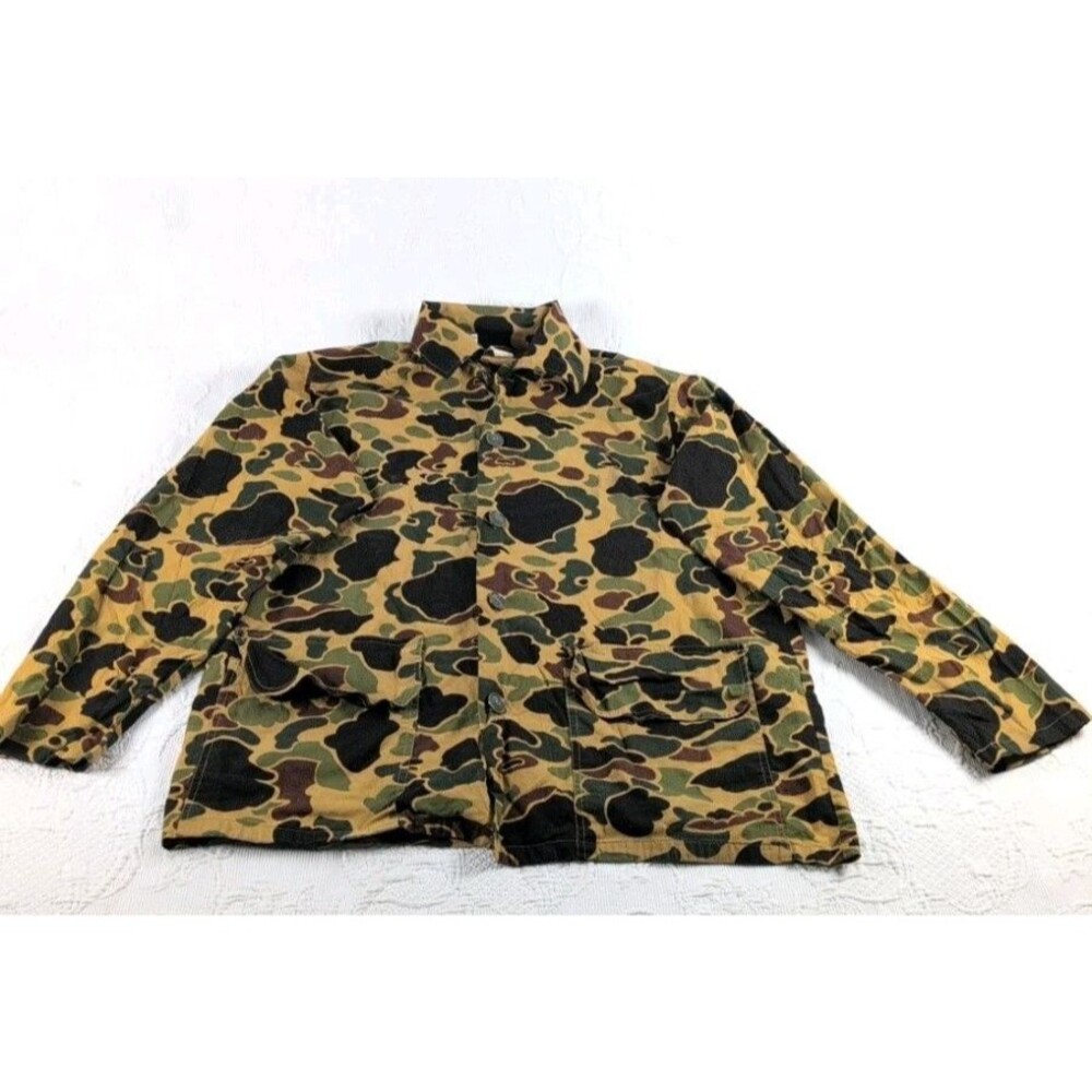 Vintage SafTBak Jacket & Pant Set Men L Green Beige Duck Camouflage Hunting Gear